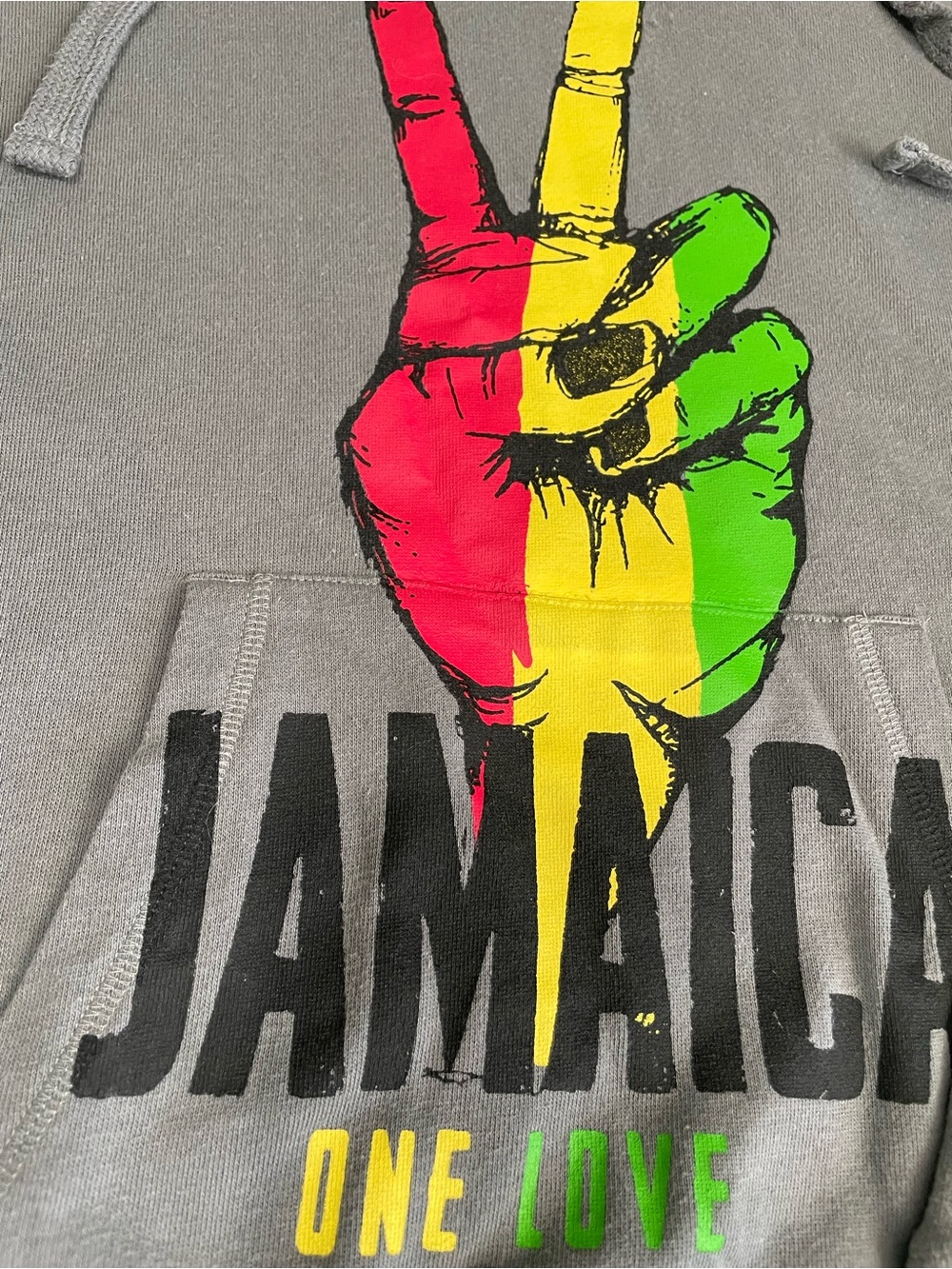 Pink Pineapple Jamaica "One Love" Grey Hoodie - Picture 5 of 7